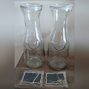 Glass Carafe Set with Chalkboard Labels